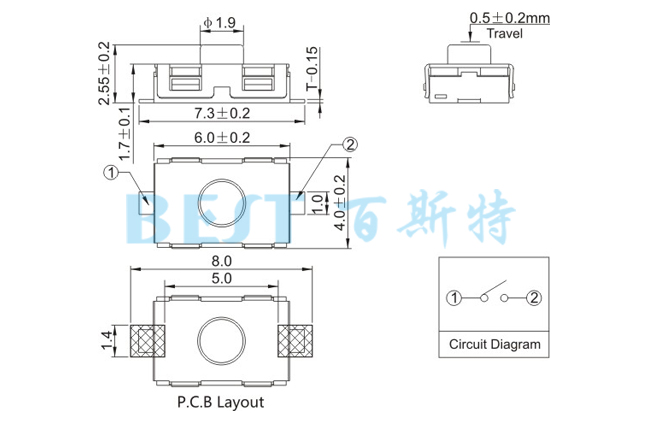 輕觸開(kāi)關(guān)1181_TS-1181GJ_技術(shù)參數(shù)
